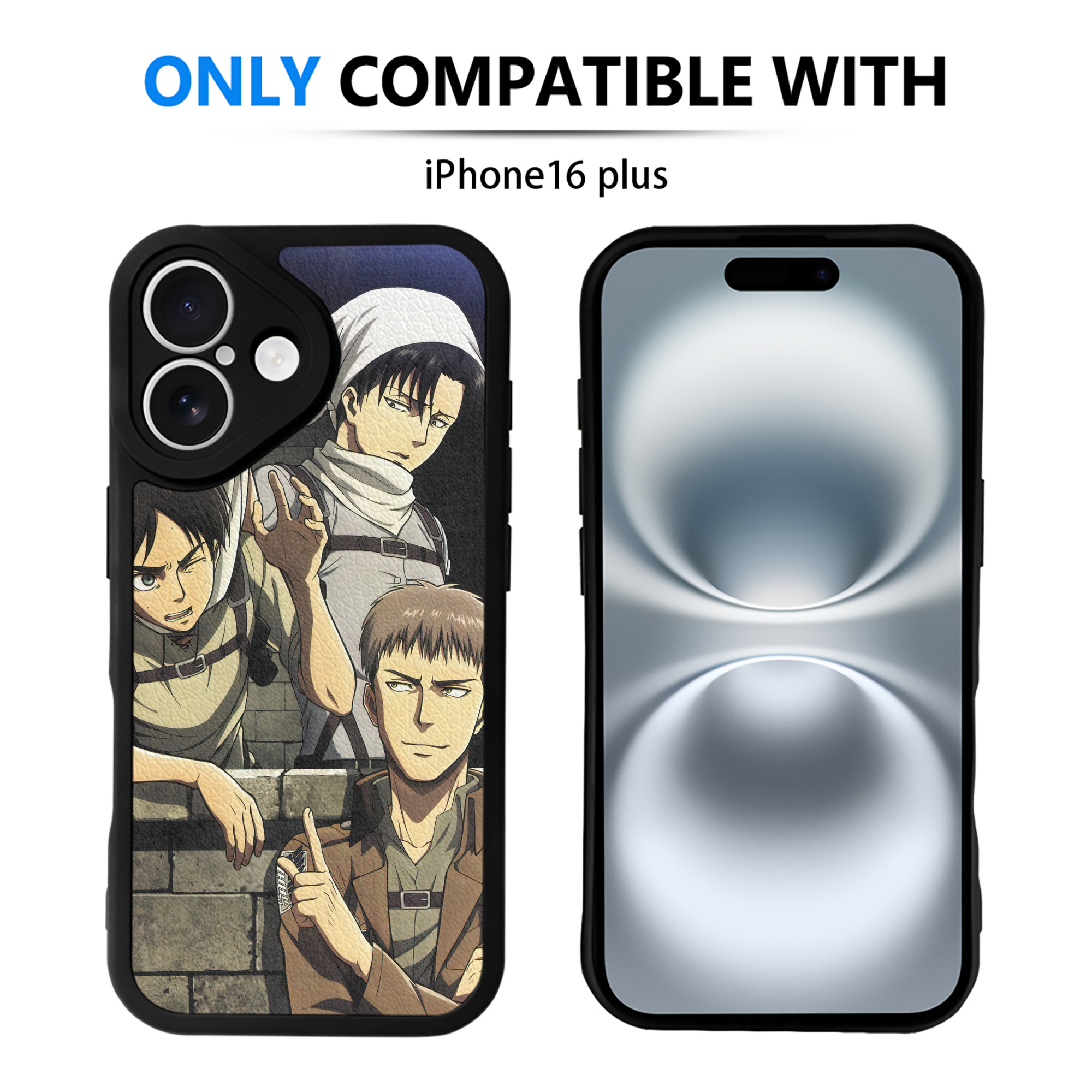 （画像用） 進撃の巨人 Attack on Titan 【iPhone 16シリーズ対応】シリコンスマホケース（レザー調） 材質：シリコン